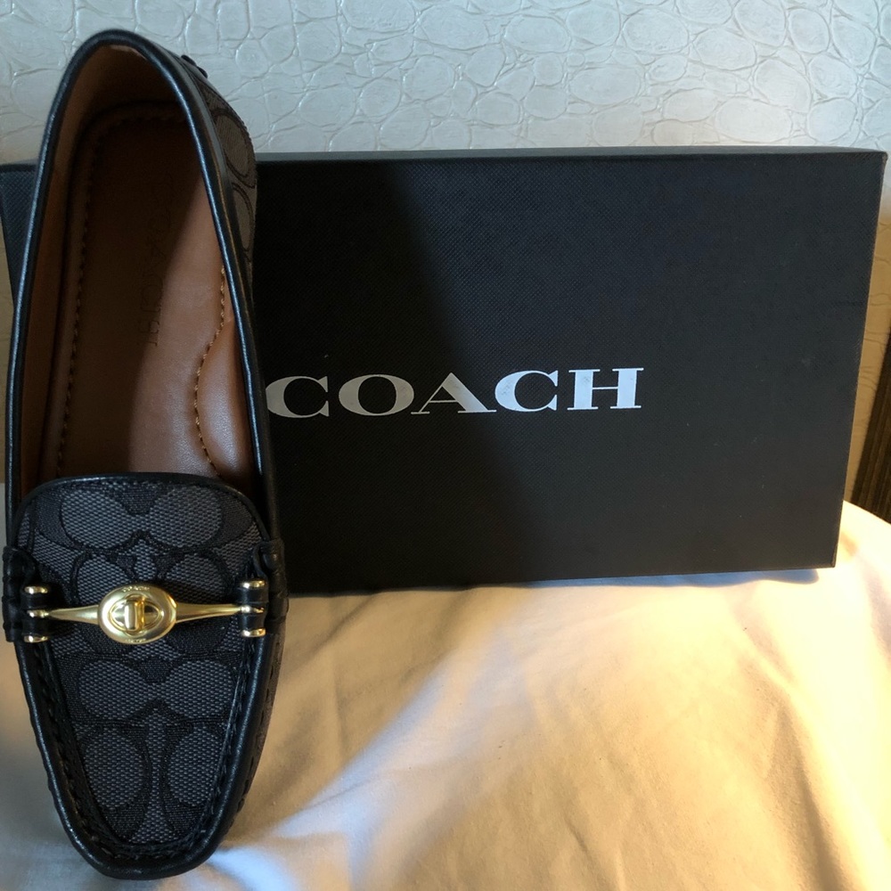 Black coach loafers